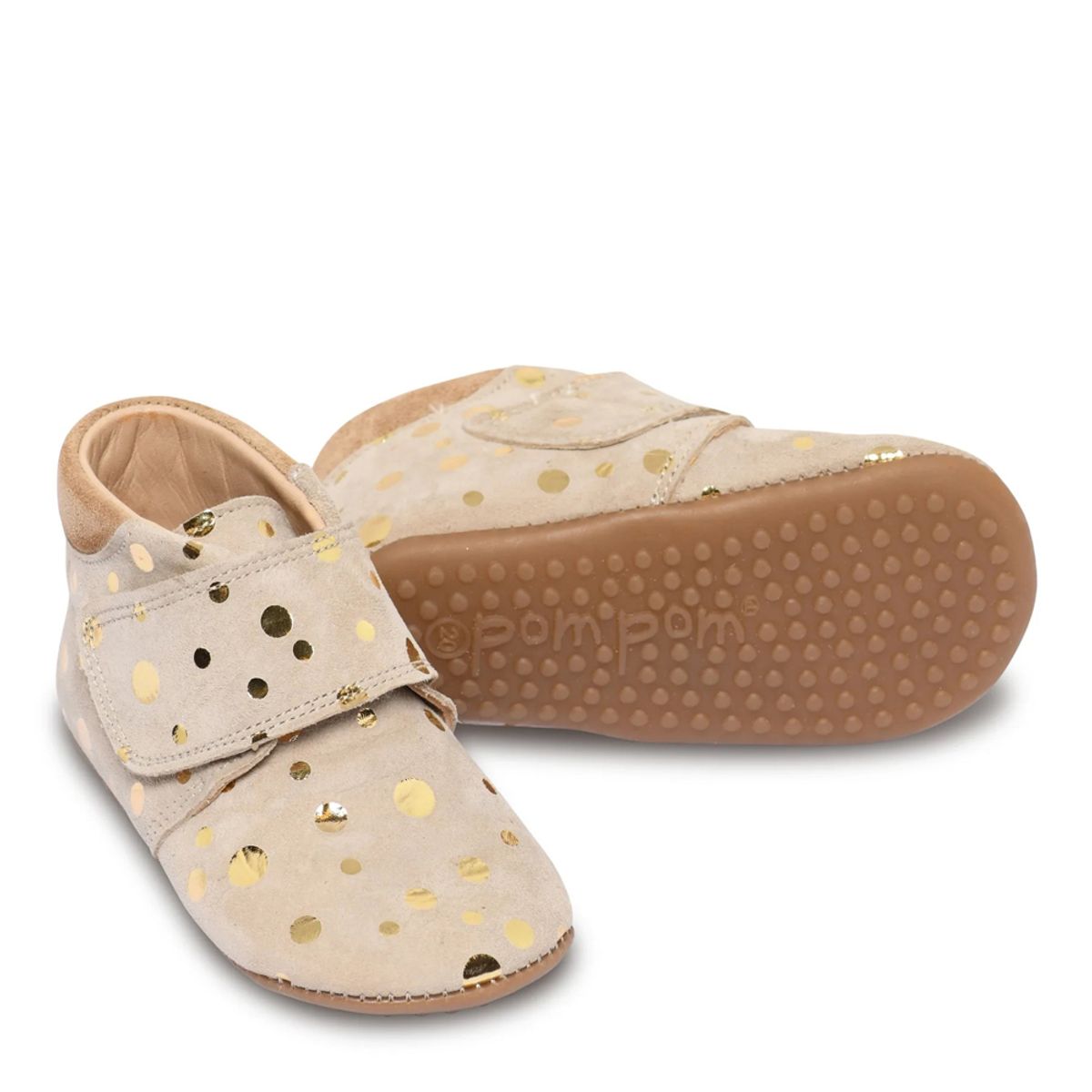 Beige gold dot hjemmesko (23)