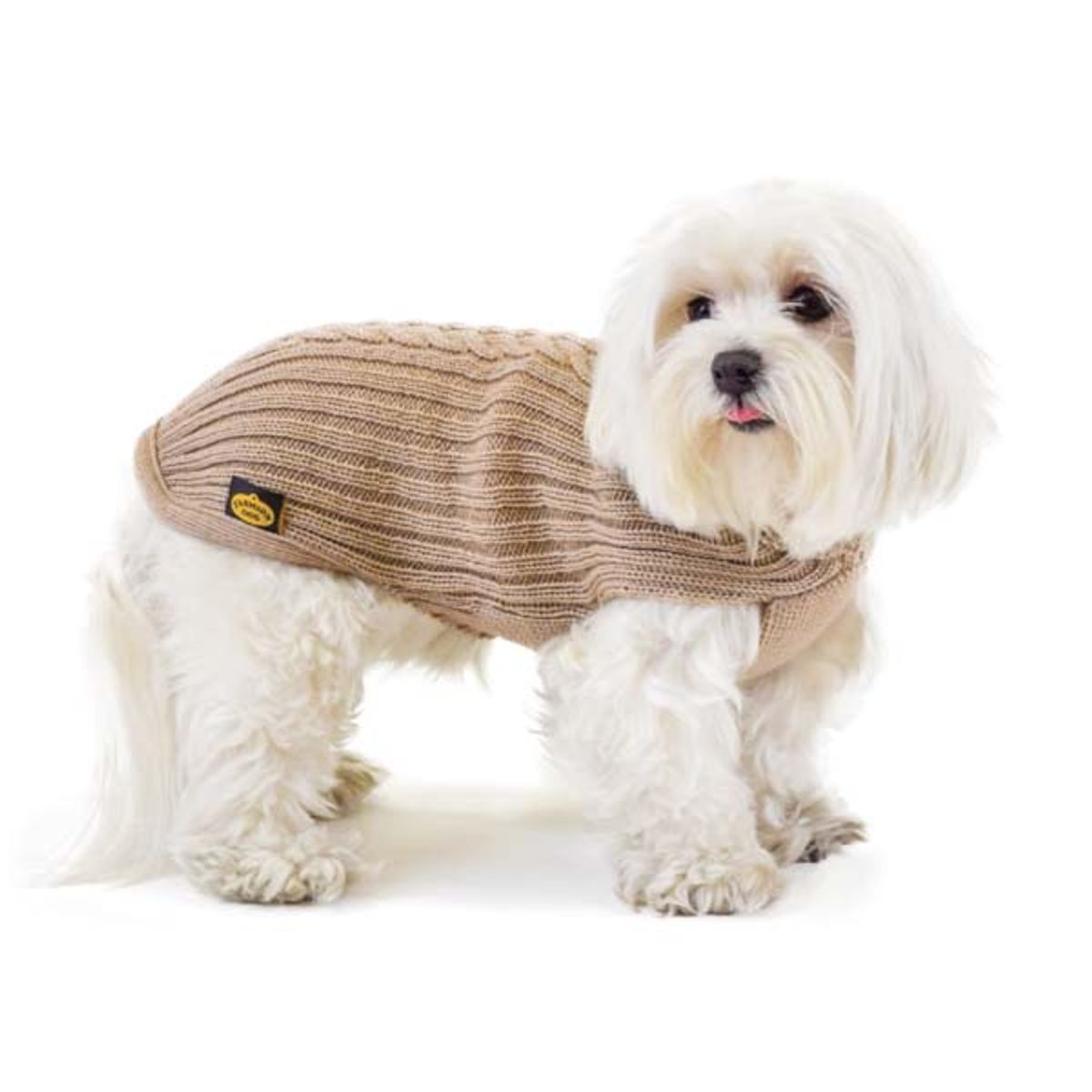 Beige hundesweater i merino uld-47 cm