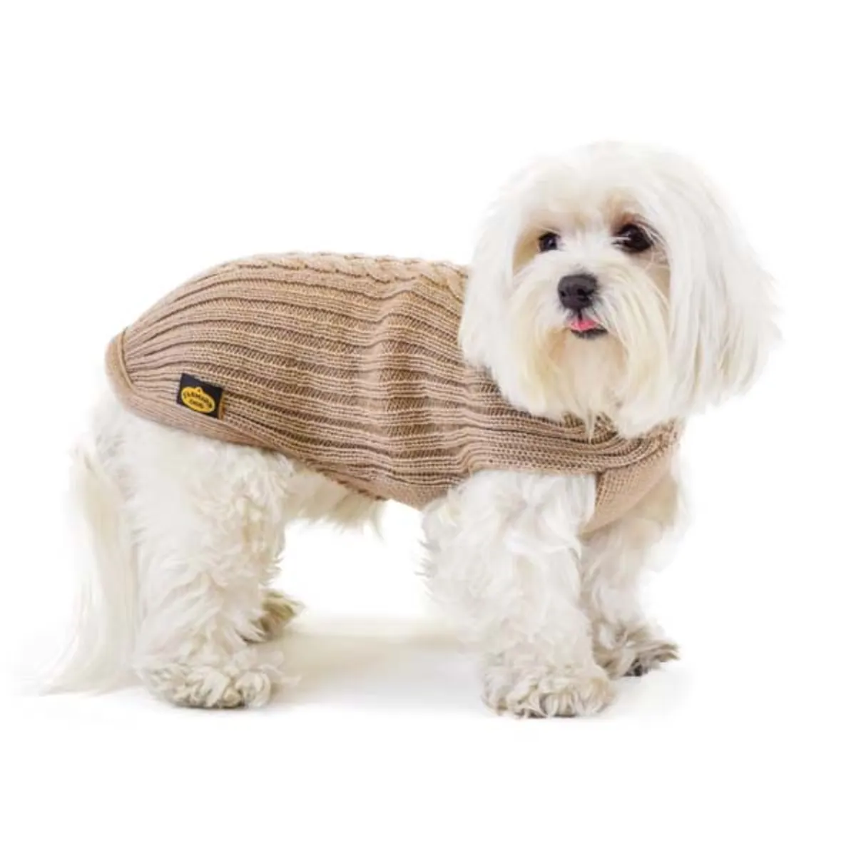 Beige hundesweater i merino uld-51 cm