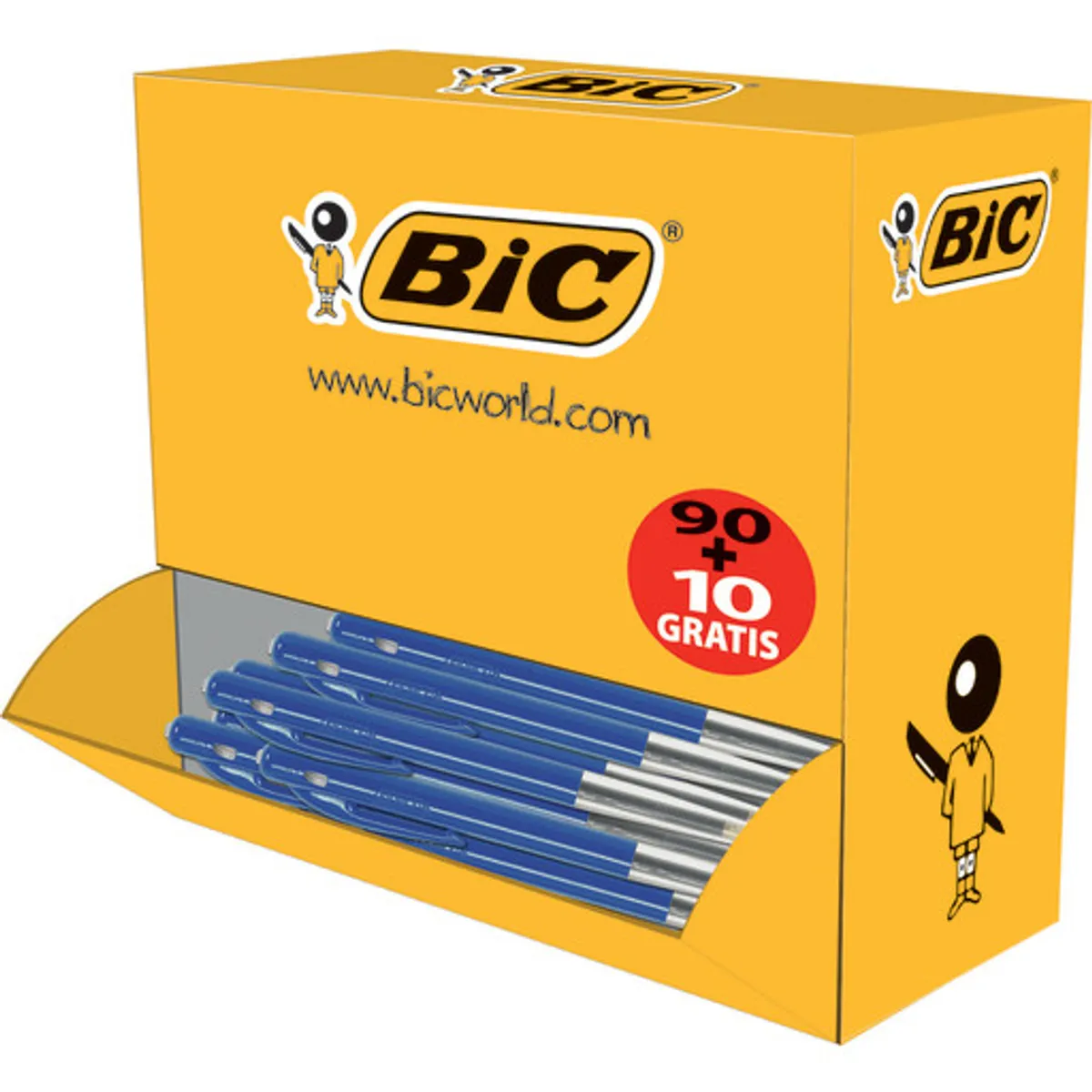 BIC CLIC KUGLEPEN BLÅ, 90 STK