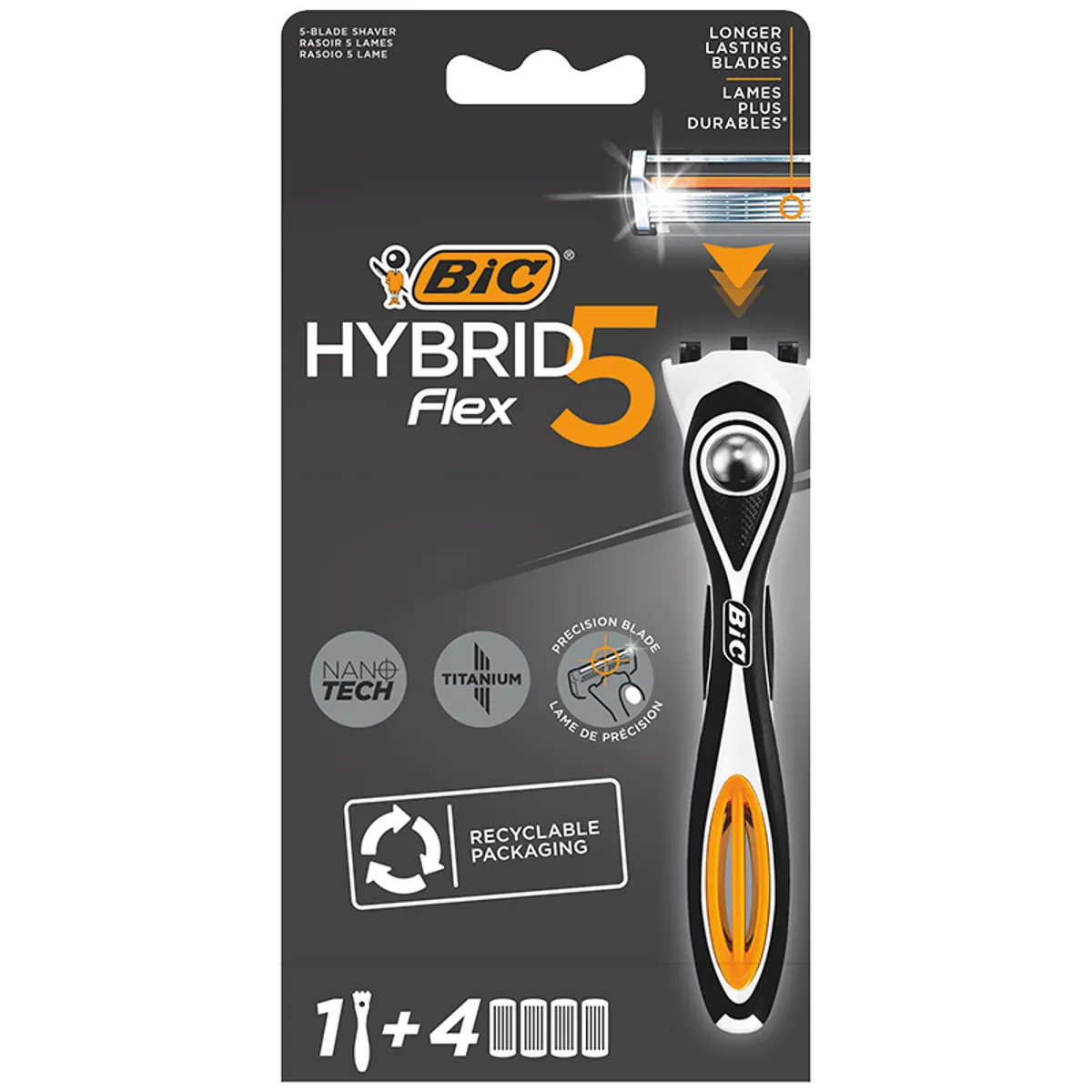 BIC Flex 5 Hybrid Barberskraber (Inkl.4 blade)