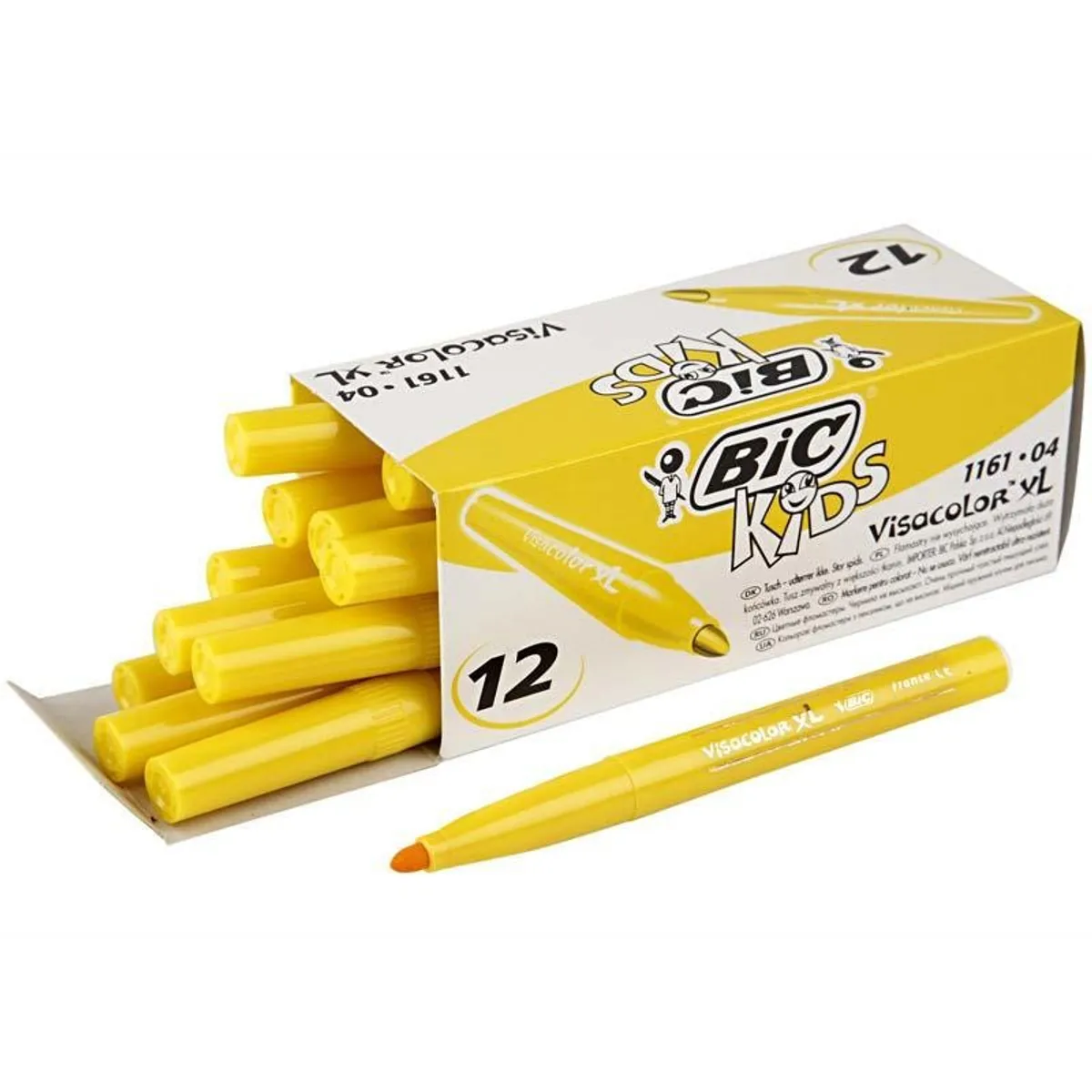 BIC Kids - Visa Color XL tuscher - 12 stk. gul