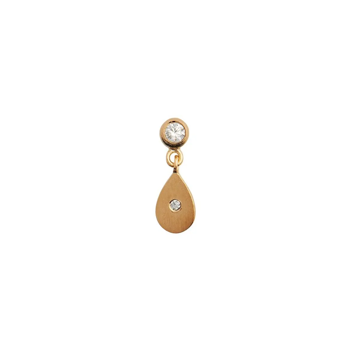 Big Dot w. Sparkling Teardrop Earring