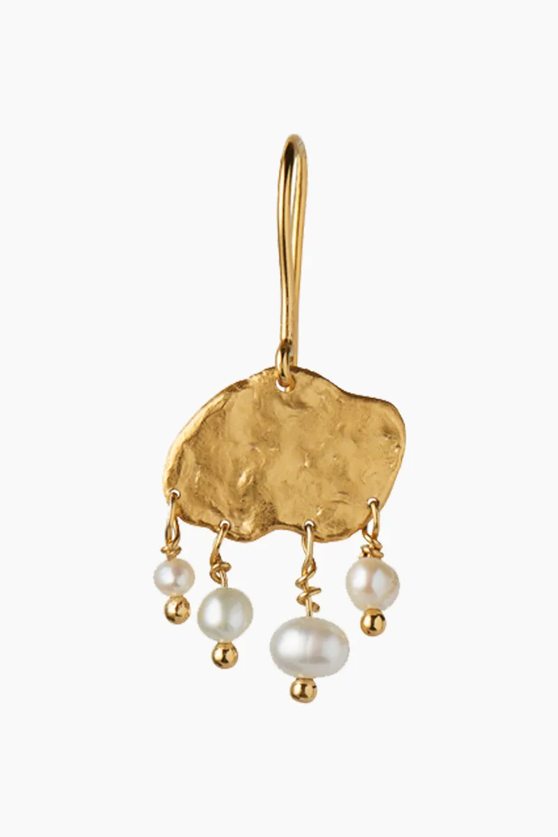 Big Gold Splash Earring - Elegant Pearls - Stine A - Guld One Size