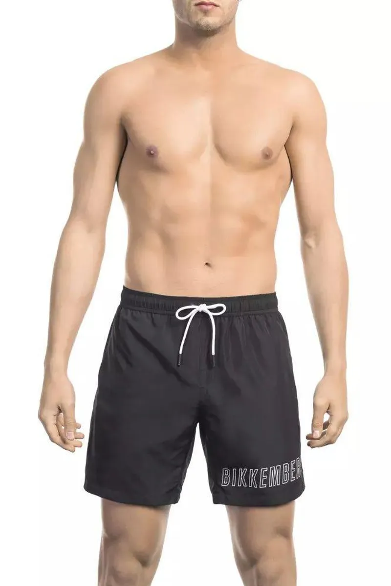 Bikkembergs Chic Drawstring Swim Shorts with Graphic Print