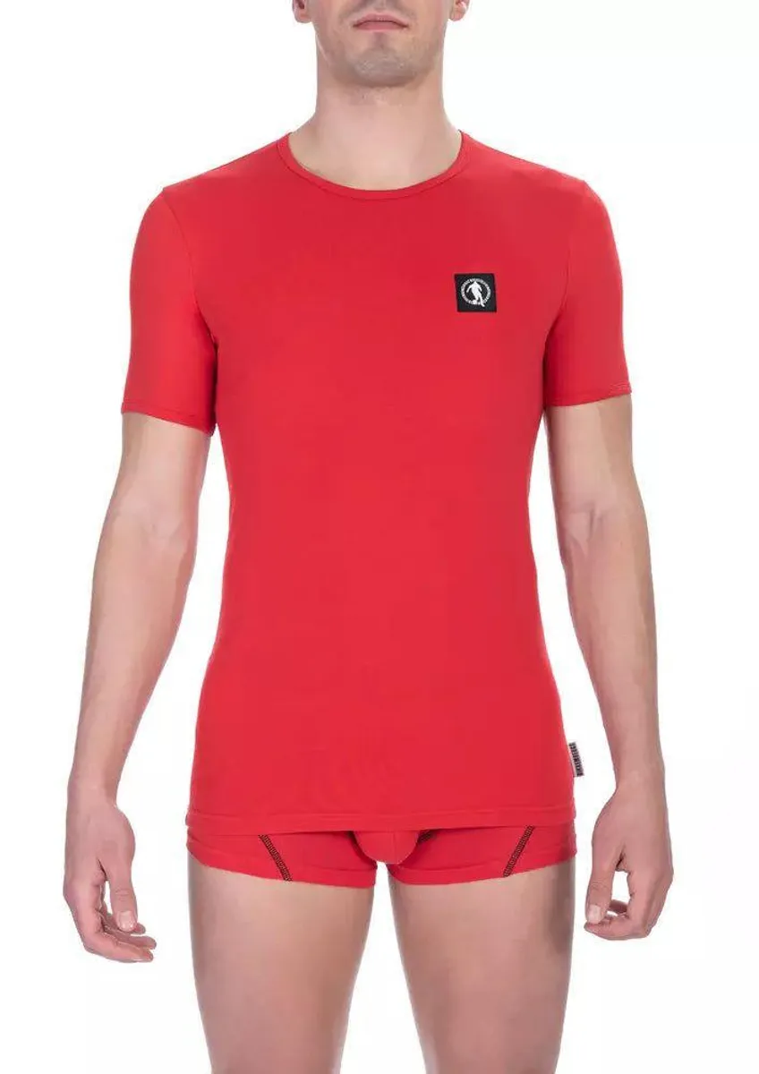 Bikkembergs Ravishing Red Crew Neck Tee