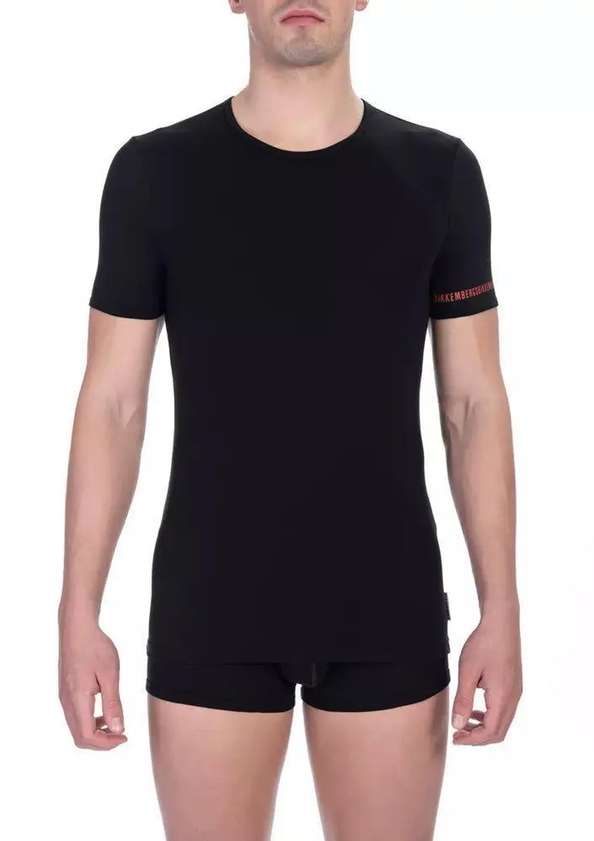 Bikkembergs Sleek Bi-Pack Crew Neck T-Shirts in Black