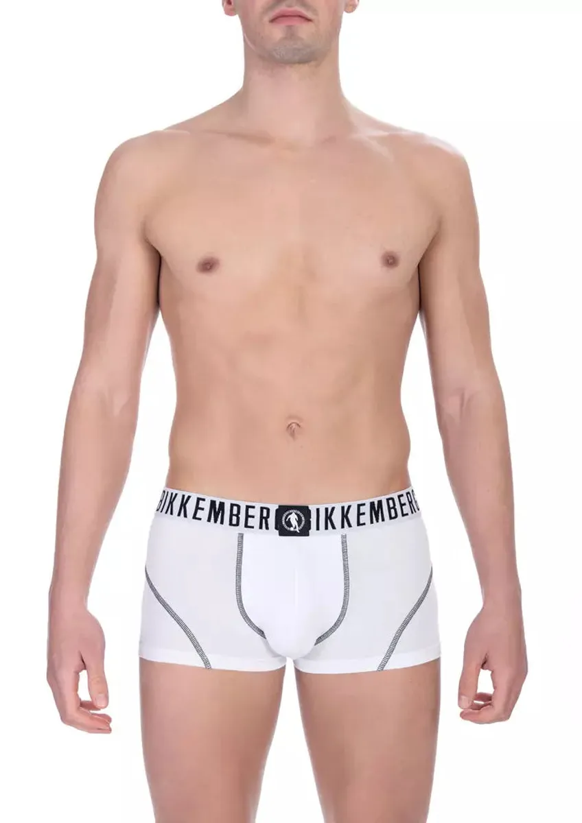 Bikkembergs White Cotton Herre Trunk Underwear