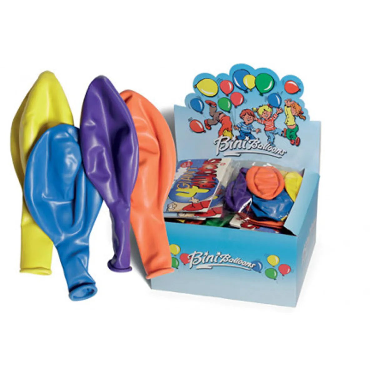 Bini Balloons Balloner Gigant Ass. farver Ø42cm - 4 stk