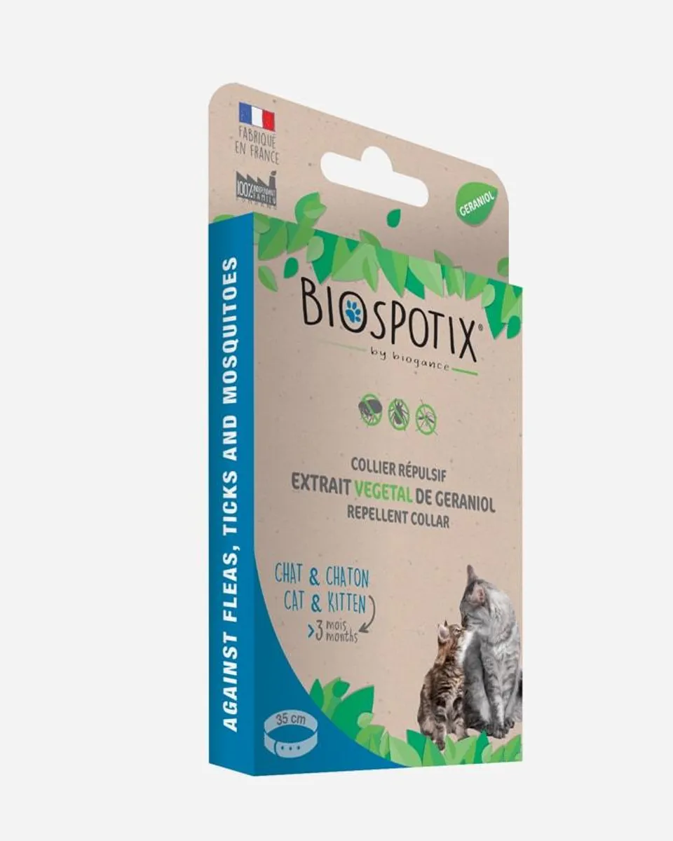 Biospotix loppehalsbånd til katte - 100% naturligt