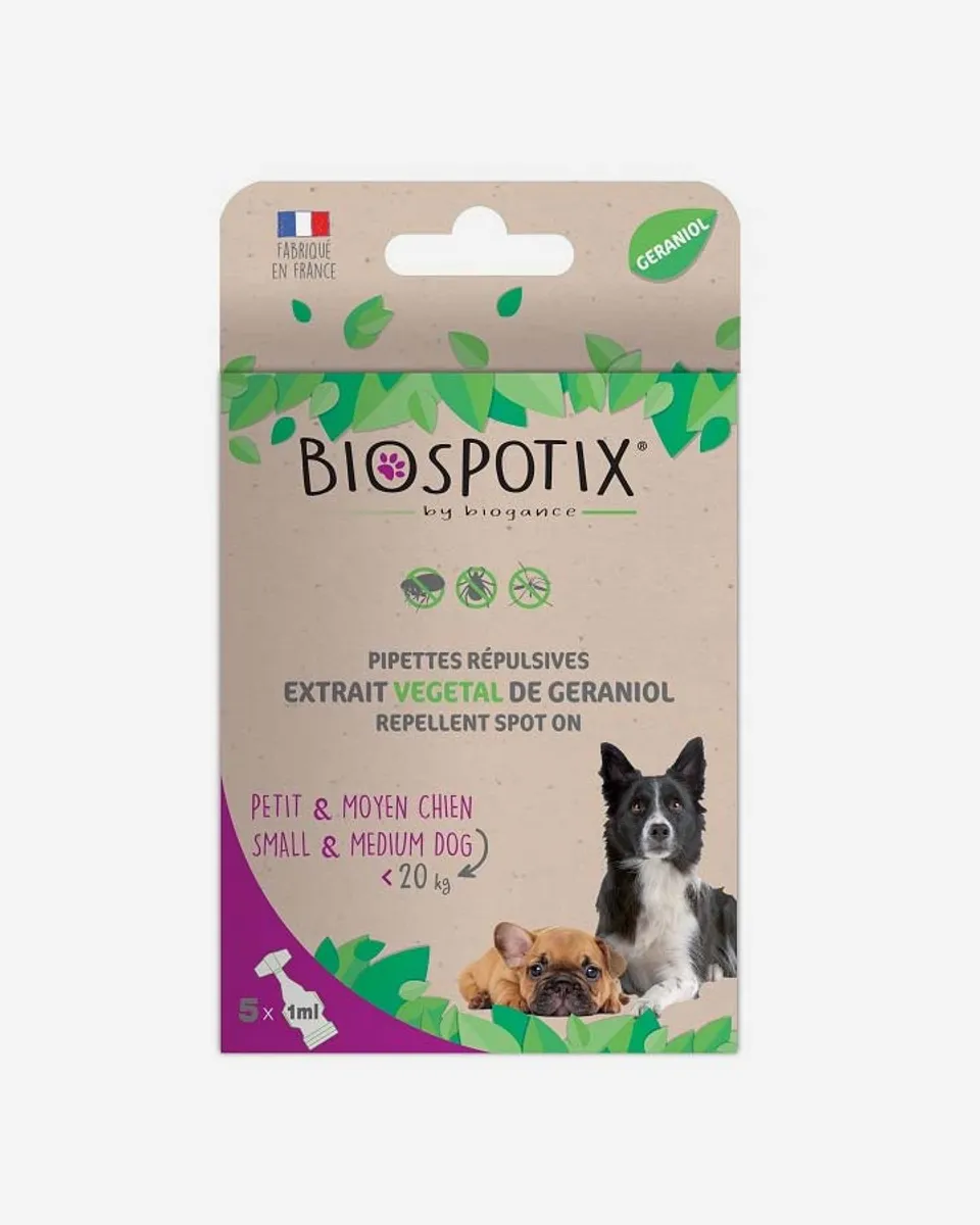 BIOSPOTIX pipetter - beskyt din hund imod lopper / flåter / tæger - til hunde (under 20 kg)