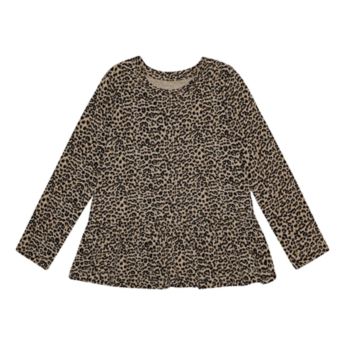 BIRKHOLM Peplum Bluse Leopard Brun