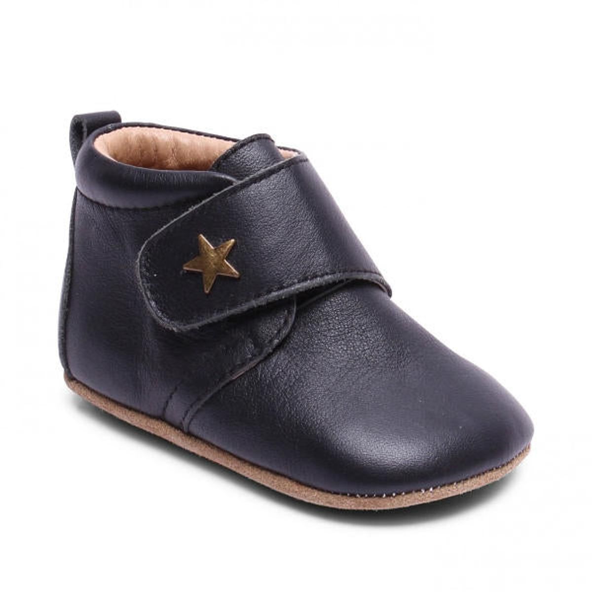 Bisgaard - Hjemmesko Velcro Star - Black - 23