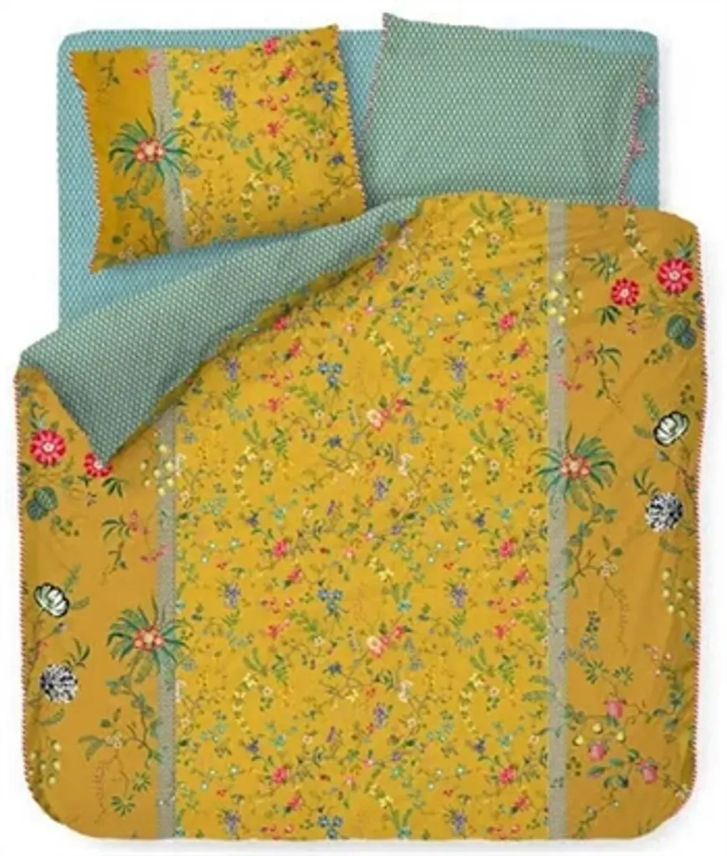 Blomstret sengetøj - 140x220 cm - Petites fleurs - Sengesæt med 2 i 1 design - 100% bomuld - Pip Studio sengetøj