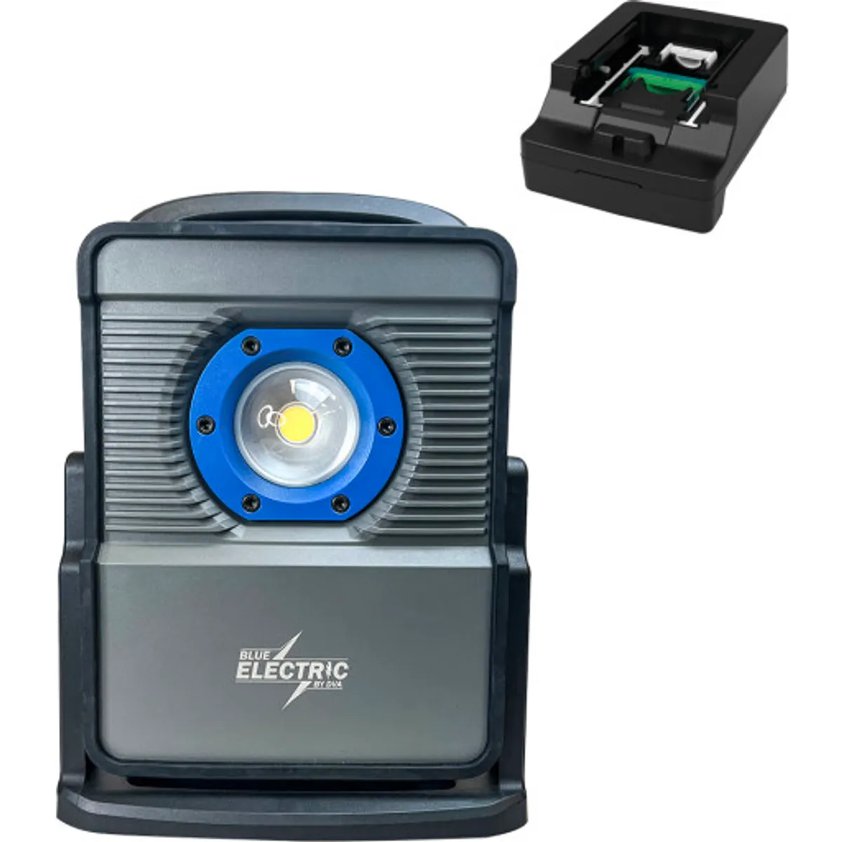 Blue Electric Plus-line arbejdslampe, 80W, sort