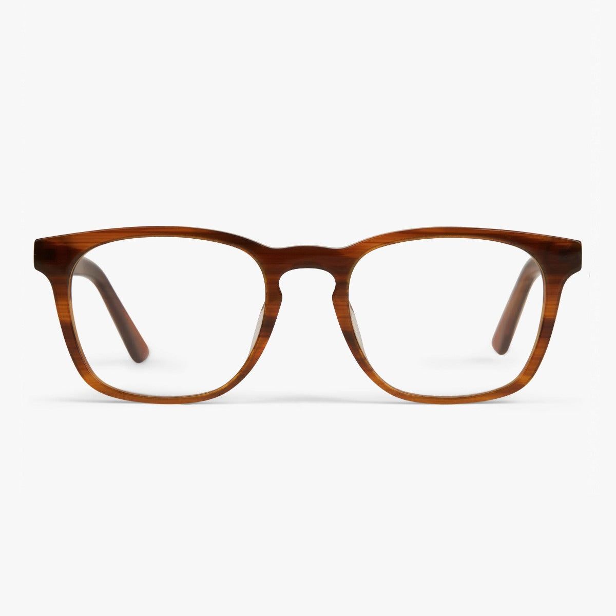 Blue light briller +1 -Men's Bornholm Shiny Walnut - Luxreaders