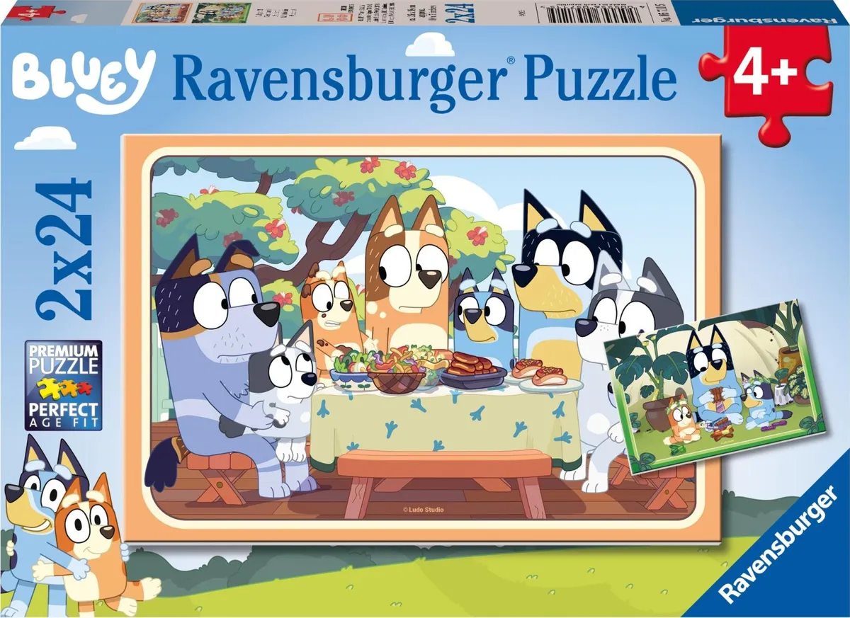 Bluey Puslespil - 2x24 Brikker - Ravensburger