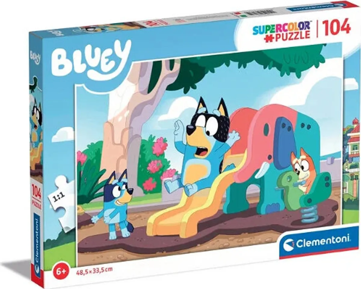 Bluey Puslespil - Super Color - 104 Brikker - Clementoni