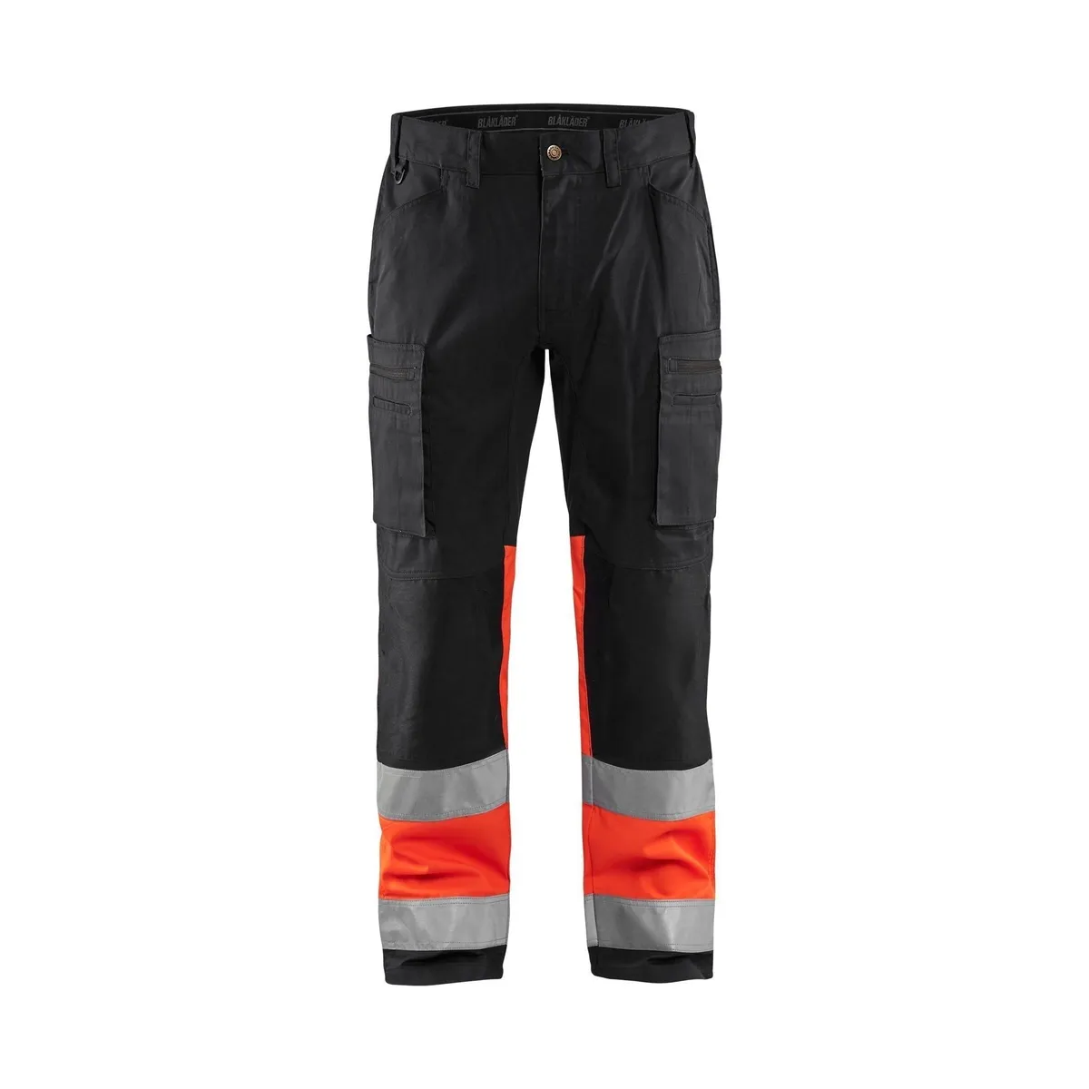 BLÅKLÄDER 1551 High Vis Buks med stretch - Sort/High Vis Rød herre