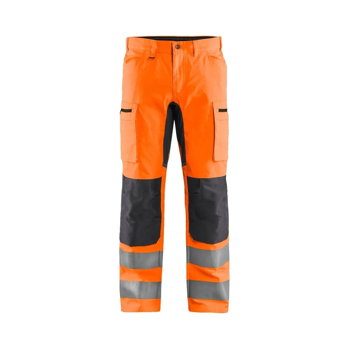 BLÅKLÄDER 1585 High Vis Buks med stretch - High Vis Orange/Mellemgrå herre