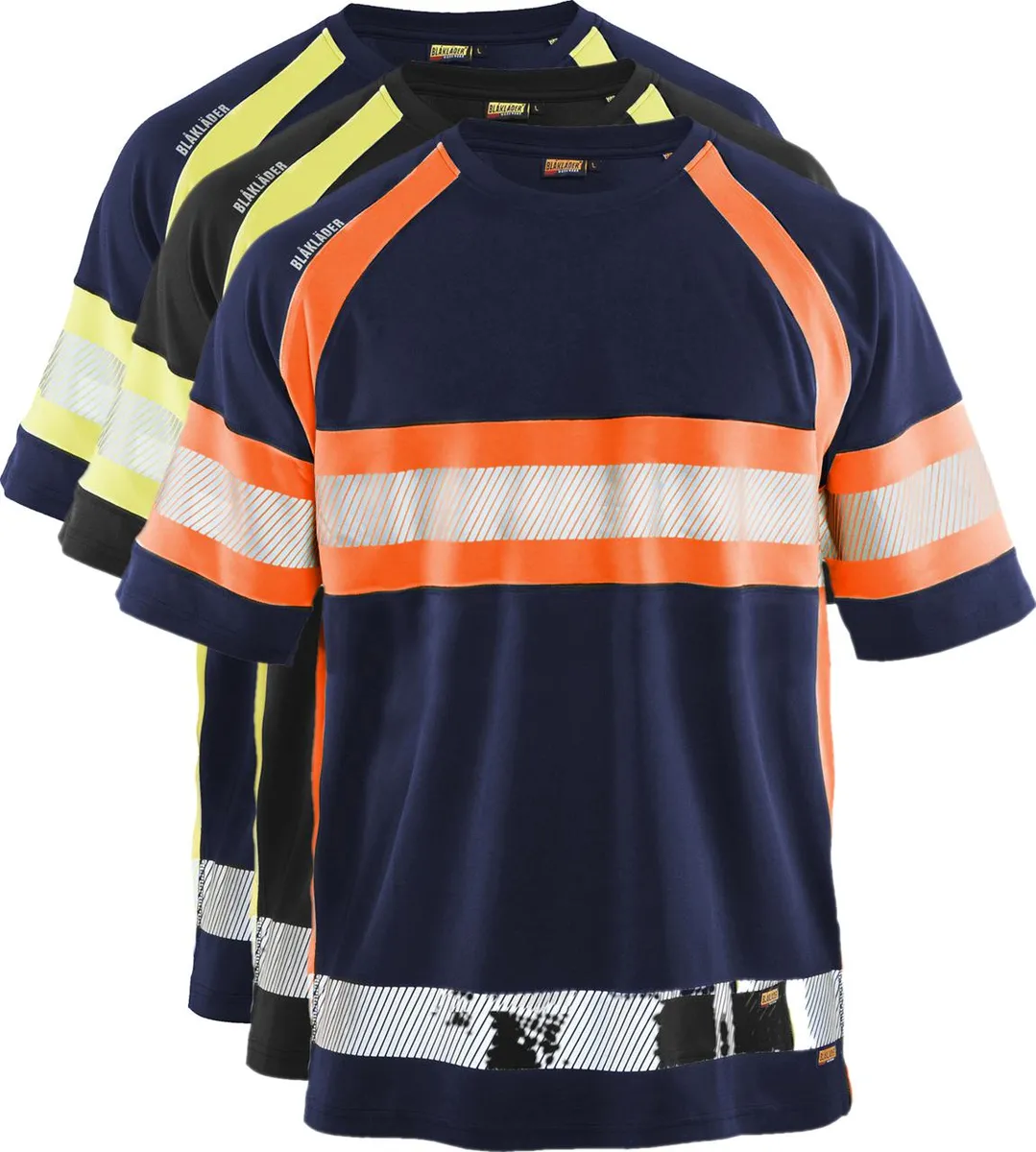 Blåkläder 3337 High Vis UV T-shirt / High Vis UV T-shirt - 3XL - Marineblå/High Vis Orange