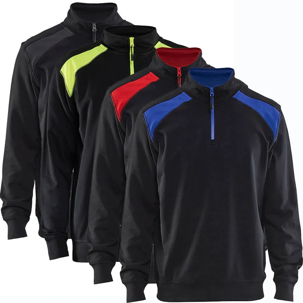 Blåkläder 3353 Sweatshirt half zip / Sweatshirt half zip - 3XL - Marineblå/High Vis Gul