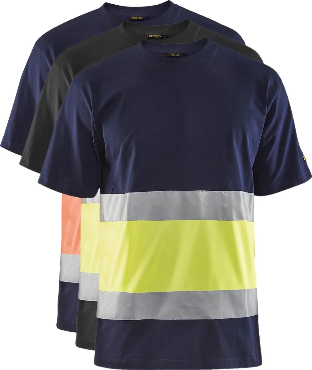 Blåkläder 3387 High Vis T-shirt / High Vis T-shirt - 3XL - Marineblå/High Vis Gul