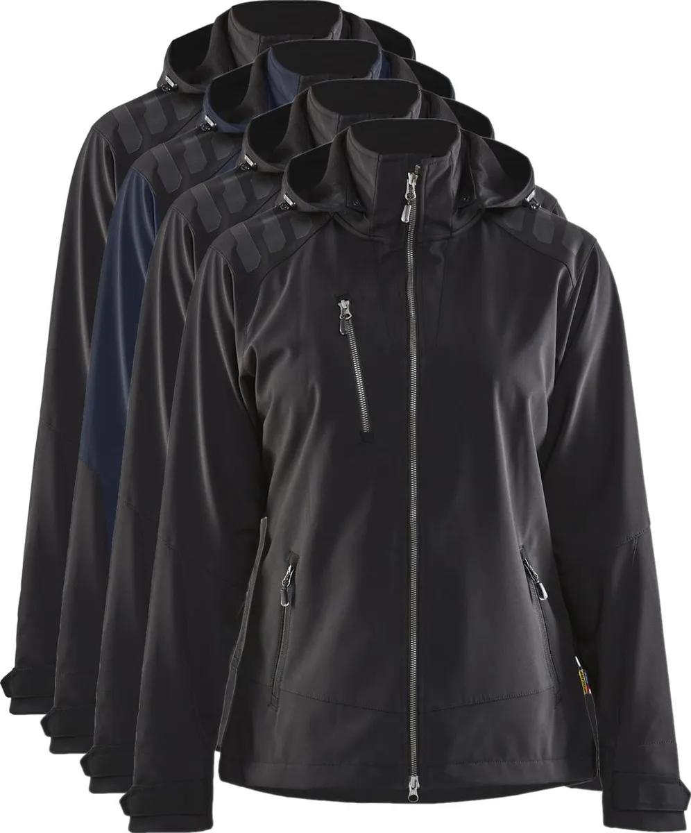 Blåkläder 4719 Dame Softshell Jakke / Dame Softshell Arbejdsjakke - 3XL - Sort/Rød