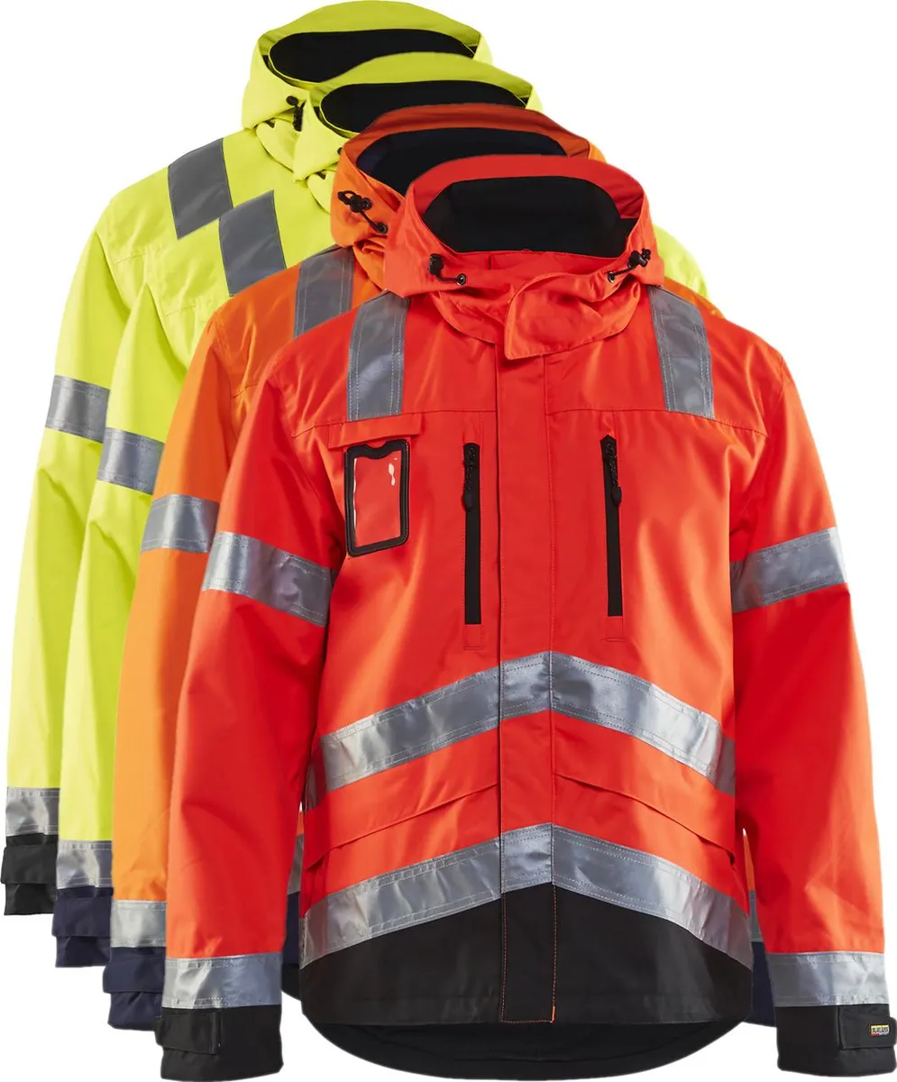 Blåkläder 4837 High Vis Skaljakke / High Vis Skaljakke - 5XL - High Vis Gul/Marineblå