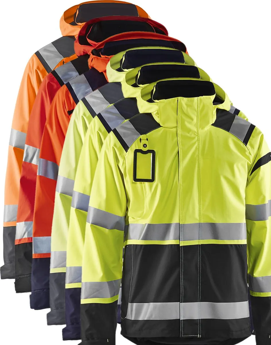 Blåkläder 4987 High Vis Skaljakke / High Vis Skaljakke - 3XL - High Vis Gul/Mellemgrå