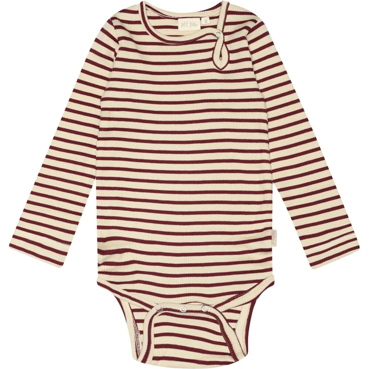 Body langærmet - Dark cherry/dark off white - 74