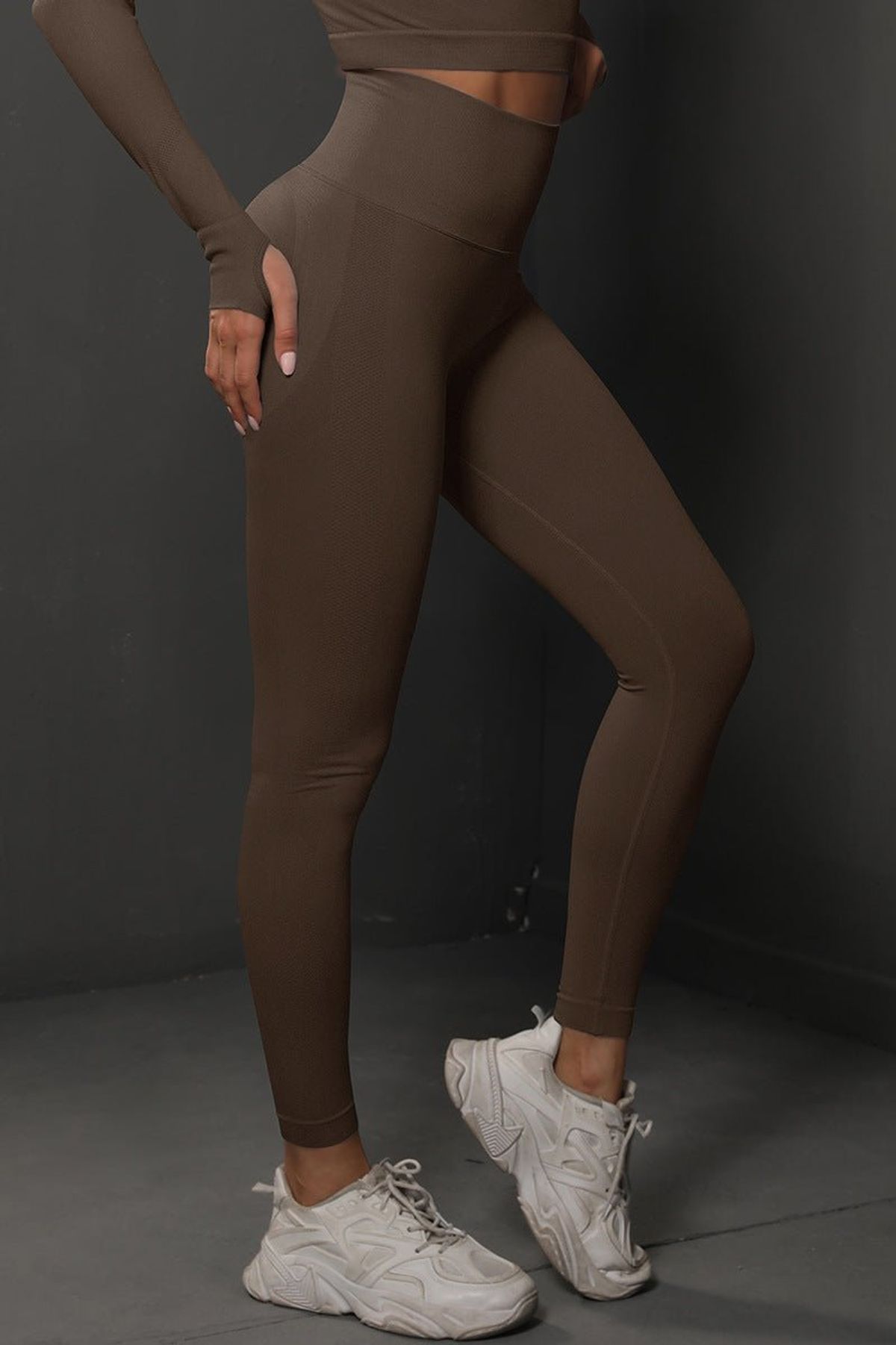 BodyCurve Scrunch Leggings Brown - Large / Brown