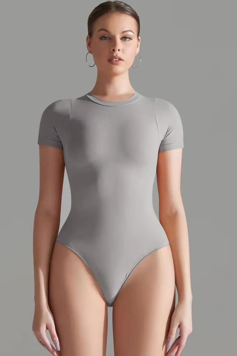 Bodysuit One-Piece med kort ærme LightGrey - Medium / LightGrey