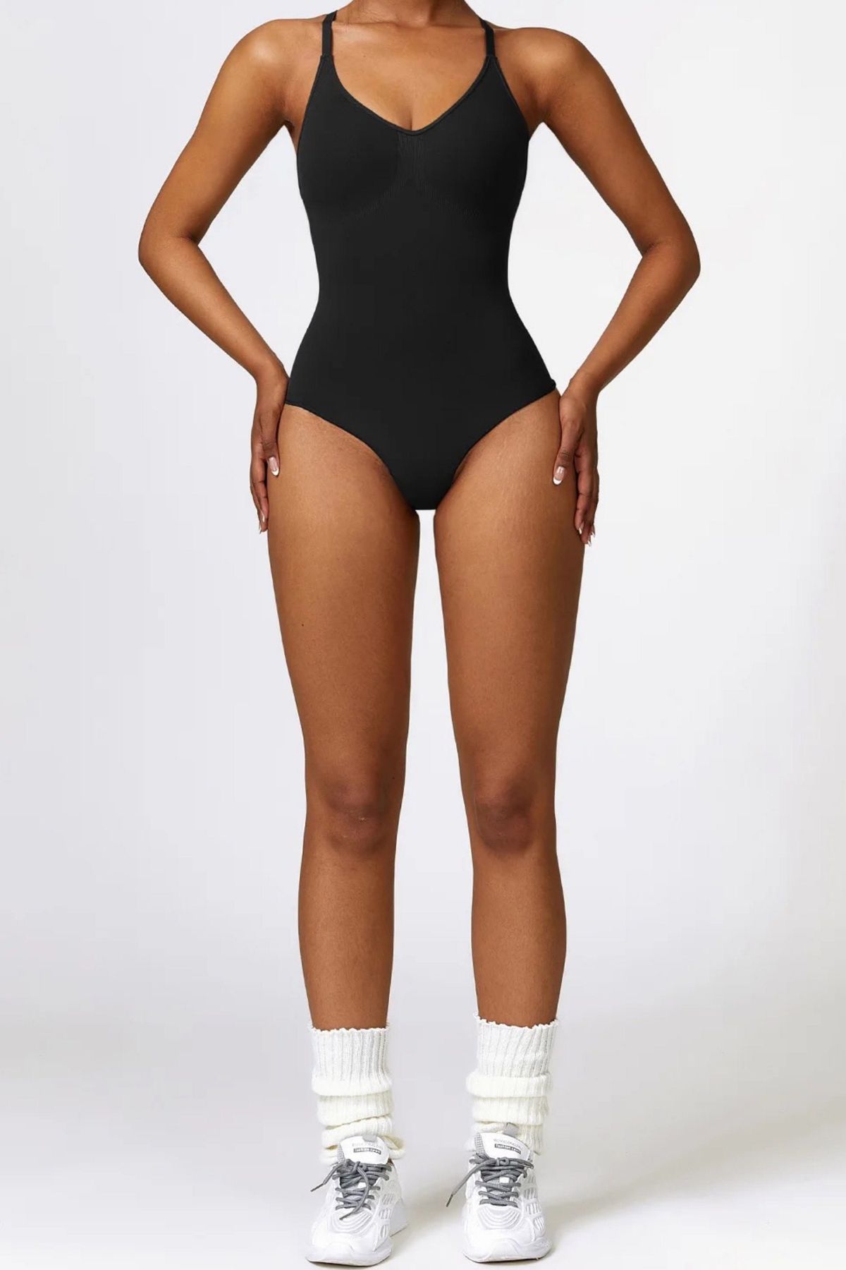 Bodysuit One-Piece med Stropper Black - Large / Black