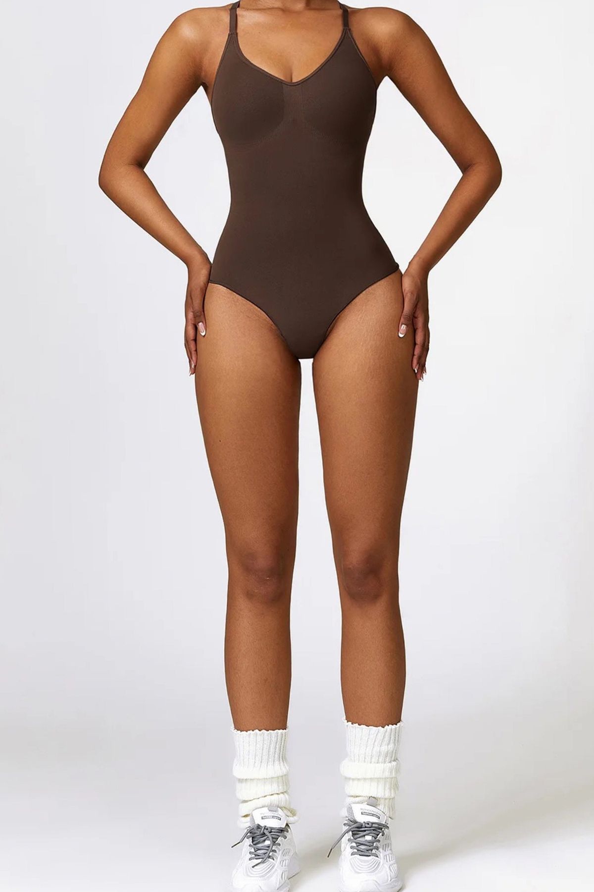 Bodysuit One-Piece med Stropper Brown - Large / Brown