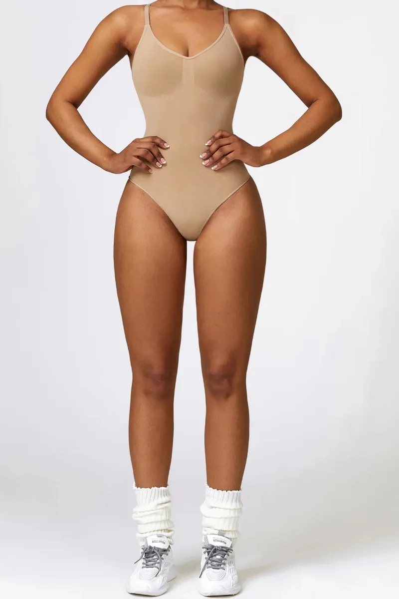 Bodysuit One-Piece med Stropper Khaki - Medium / Khaki