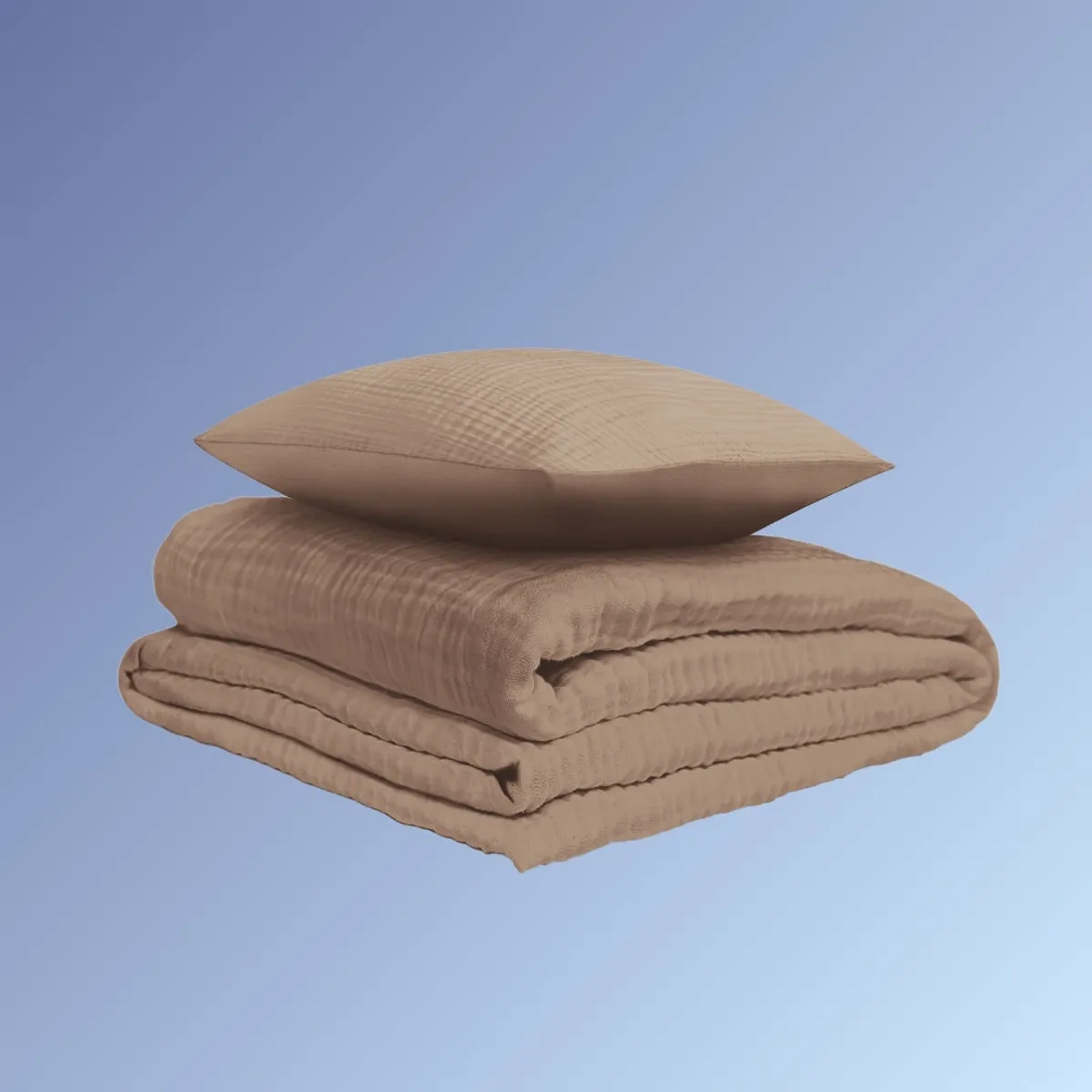 Bomuldsmuslin Sengesæt Mocha - 200x220 / 1 pudebetræk