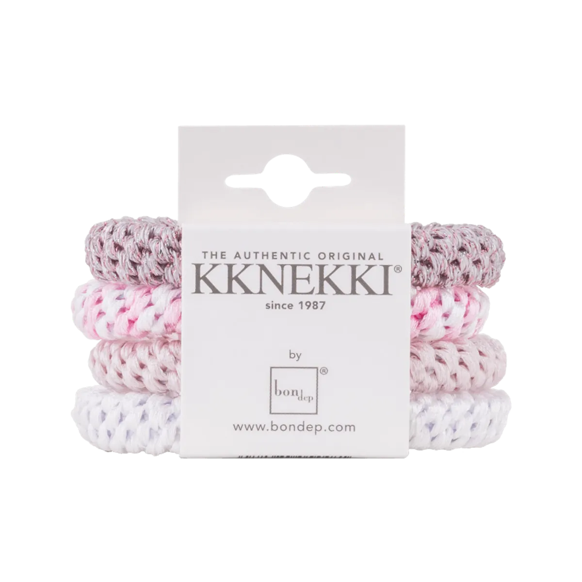 Bon Dep - Kknekki Elastikker - 4-pak Bundle 49 (White/Rose/Pink) - One size