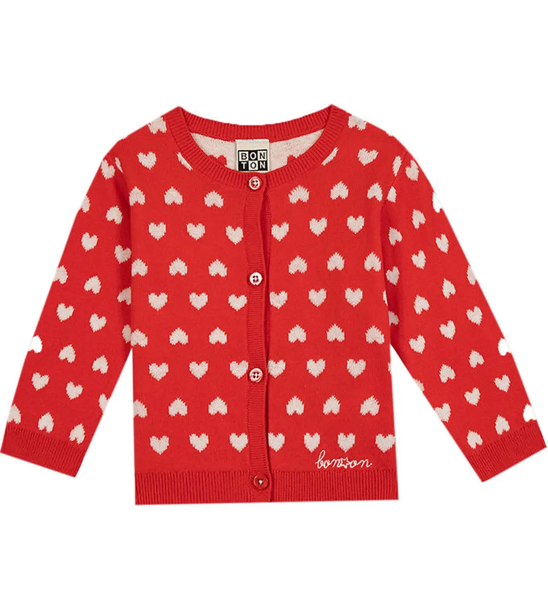 Bonton Cardigan - Strik - Lilet Maille - Coeur Rouge