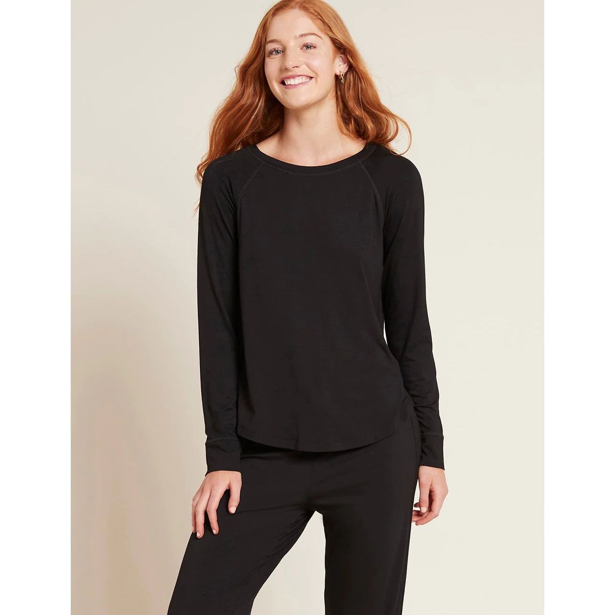 Boody - Goodnight Raglan Sleep Top - Sort