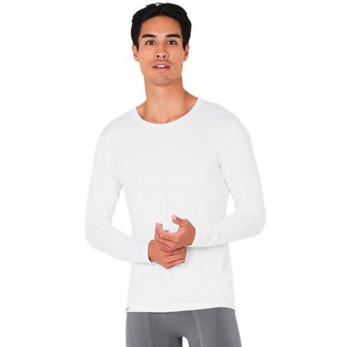 Boody Mens Long Sleeve Crew Neck T-Shirt hvid str. S