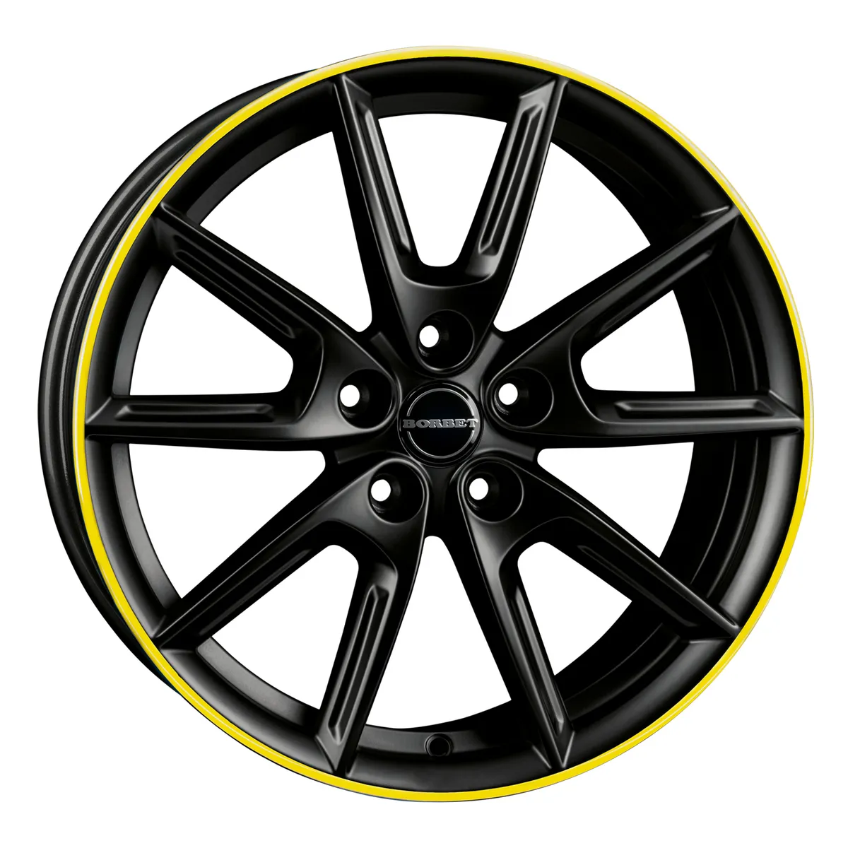 Borbet lx19 black matt rim yellow black matt rim yellow