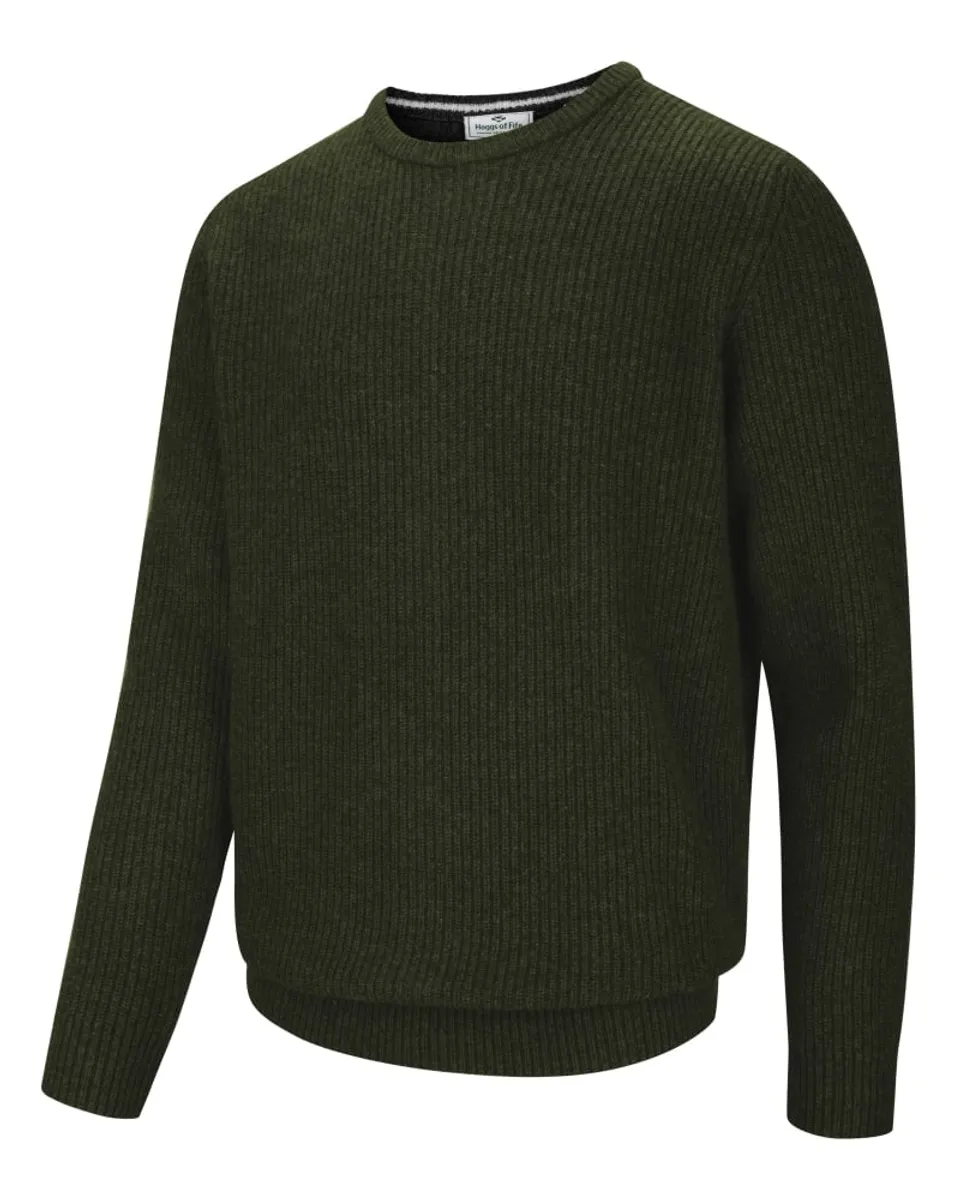 Borders Crew Neck Rib Pullover, loden grøn - 3XL (49-50)