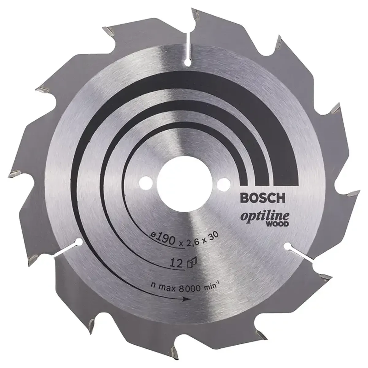 Bosch Rundsavsklinge 190x2,6x30mm 12t Optiline - 2608641187