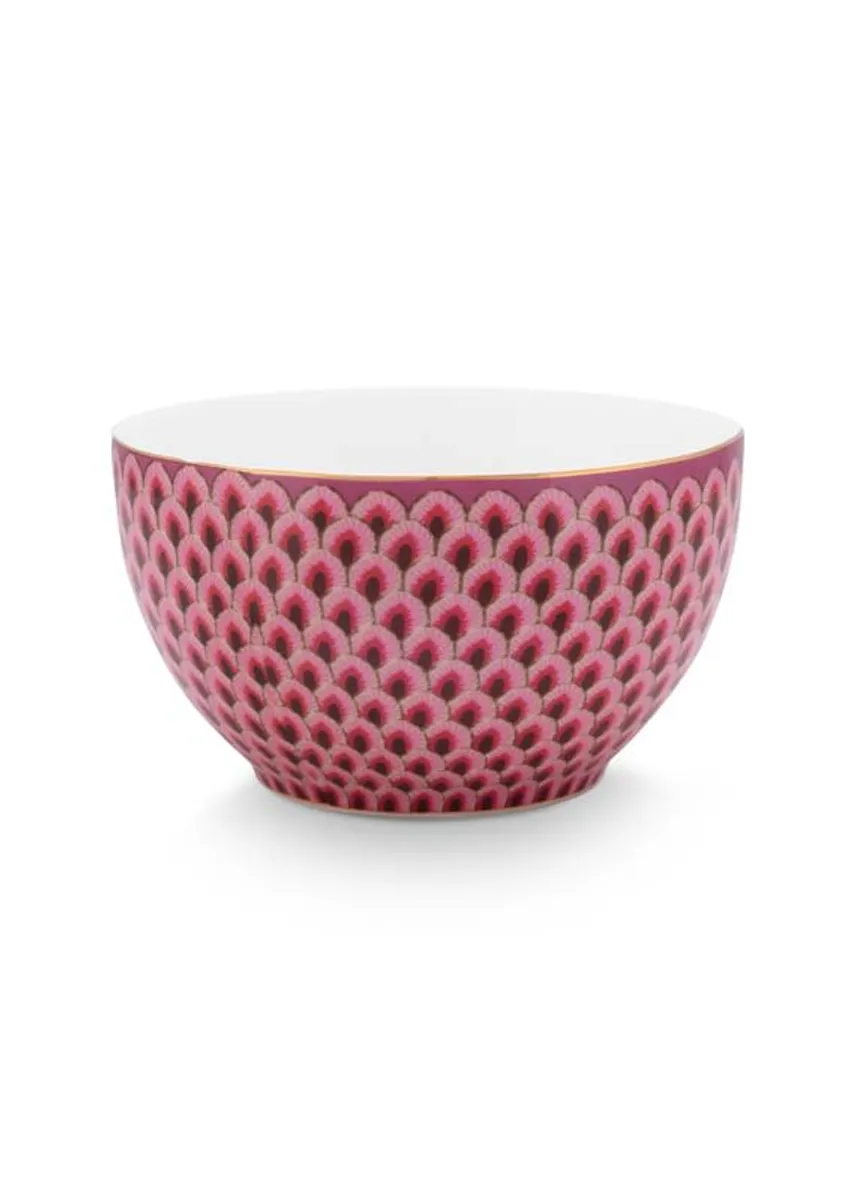 Bowl Flower Festival Scallop Dark Pink 9.5cm