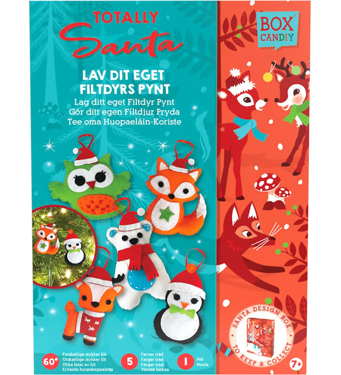 BOX CANDIY Kreasæt - Lav Dit Eget Filtdyr - Totally Santa