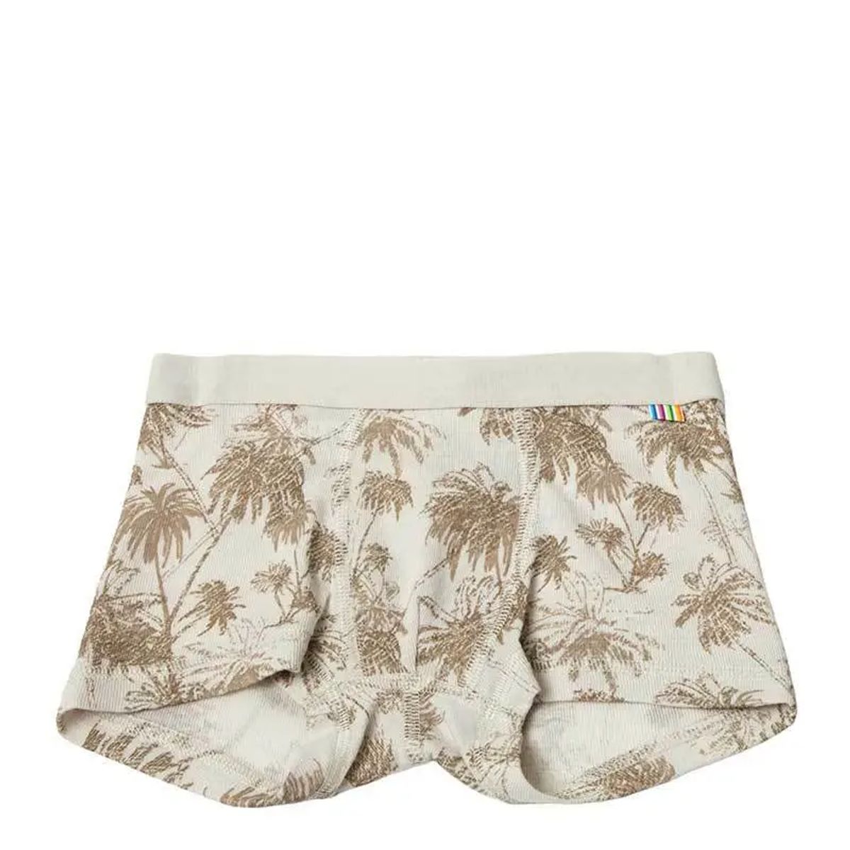 Boxershorts lys beige uld-silke med palmeprint