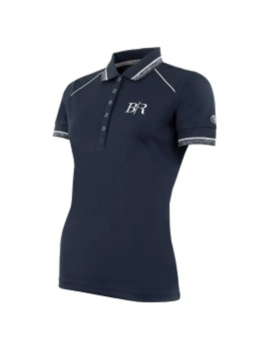 BR polo T-shirt med sølv detaljer S