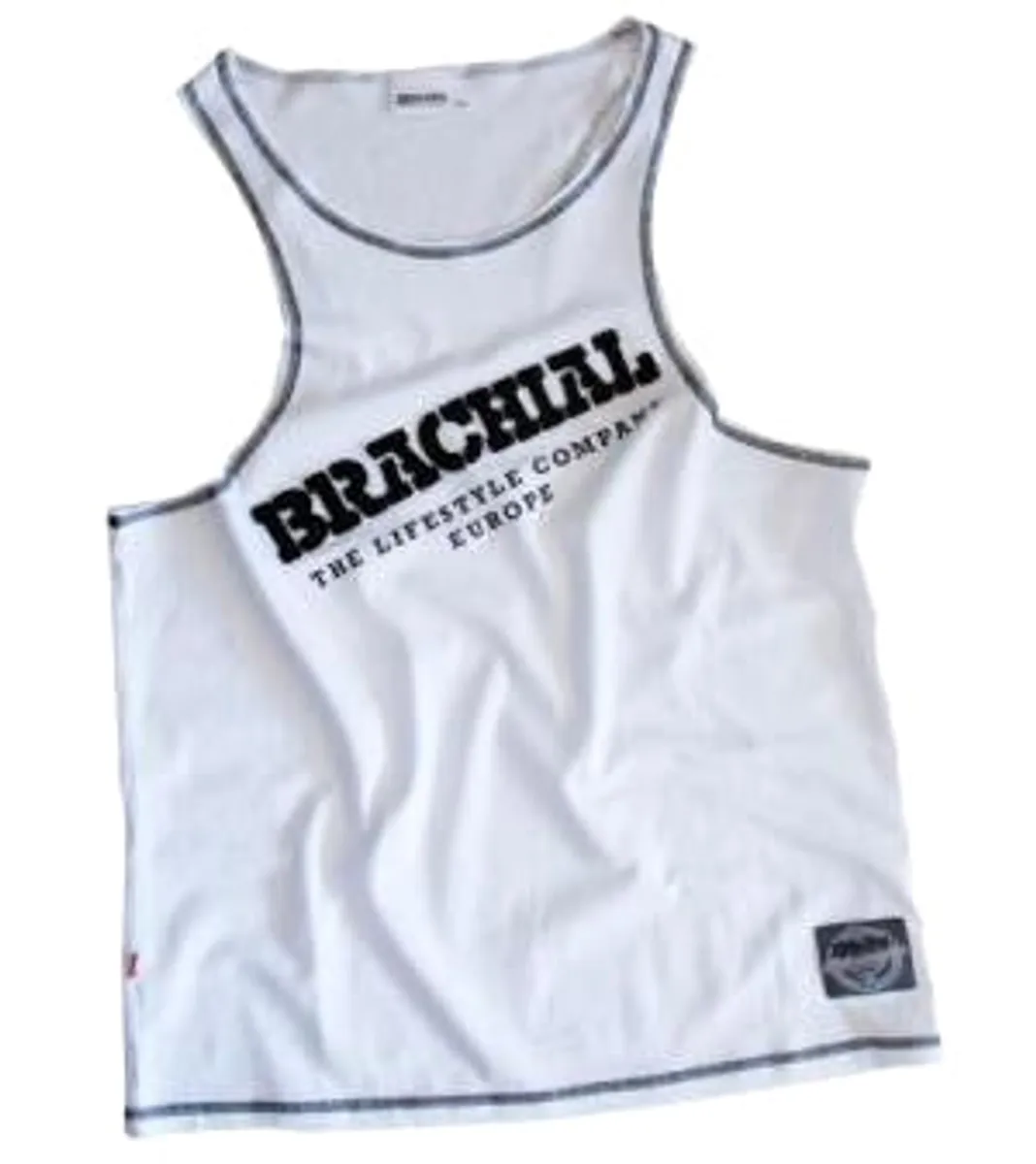 Brachial Tank Top "Cool" Hvid/Sort (3XL)