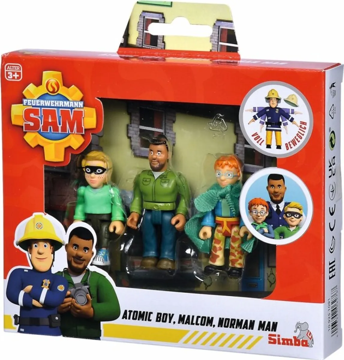 Brandmand Sam Figurer - Atomic Boy, Malcom, Norman Man